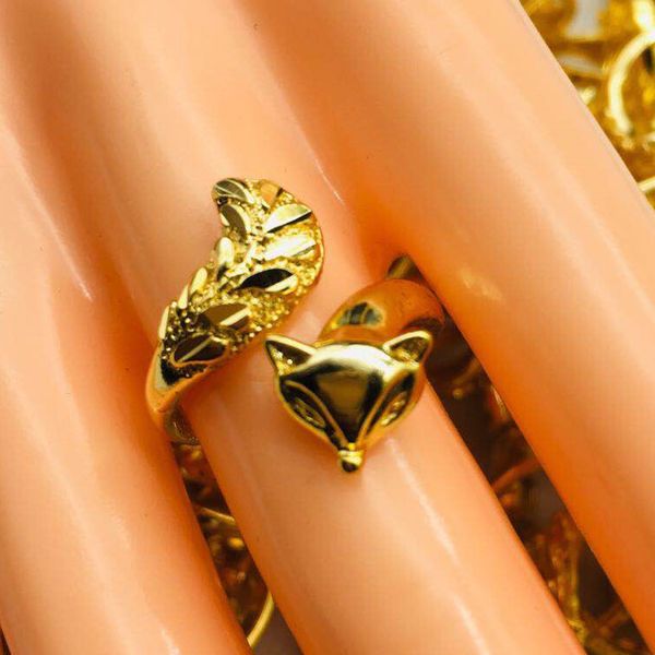 

sell ladys ring sha jin fox ring plating 24k gold ring explosion female wedding imitation gold jewelry wholesale price ing, Silver