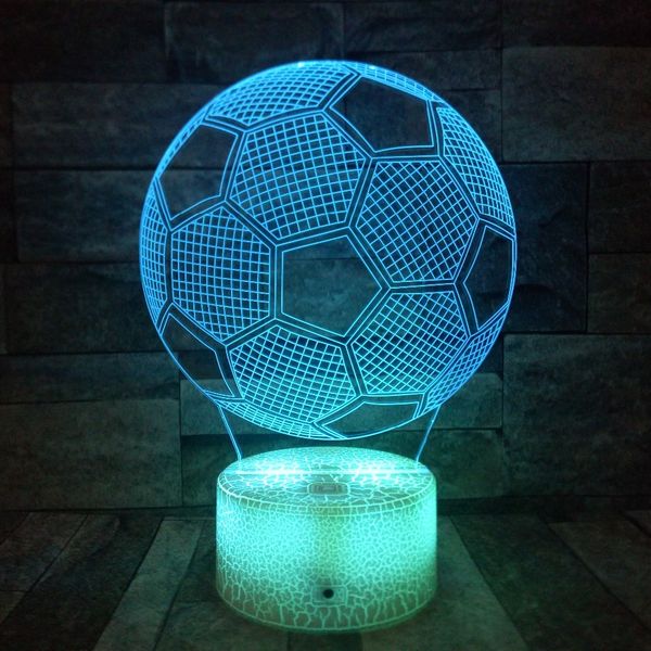 

3d soccer football lamp optical illusion night light for room decor nursery cool birthday gifts 7 color change boy and girl gift