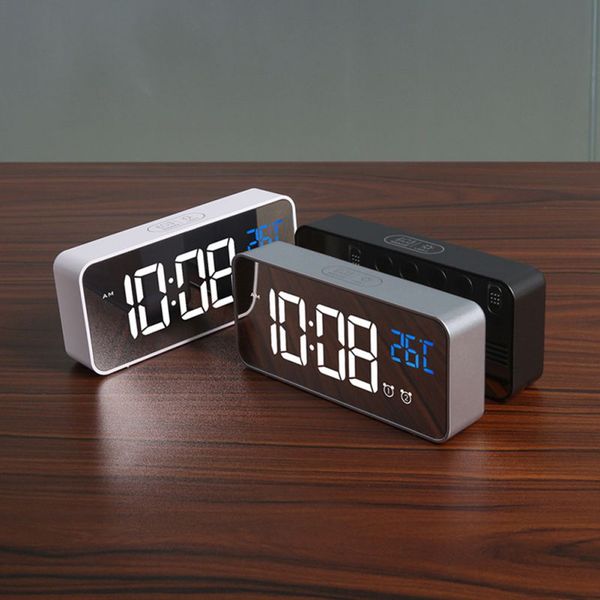 

electronic clocks led digital alarm clock intelligent voice control clock with snooze temperature display
