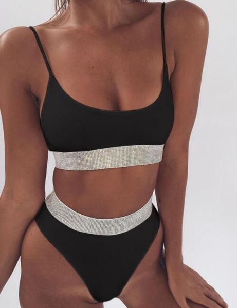 

triangle simple bikini solid split swimwear women's half sleeve split swimwear women girls flexible stylish beach bikini sets