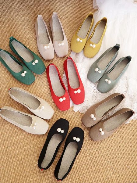 

shoes woman flats shallow mouth soft pearl decorateion casual female sneakers women's moccasins slip-on all-match modis round, Black