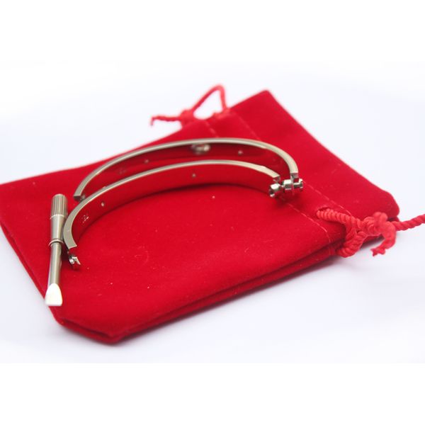 

2020 titanium steel love bracelets women rose gold/silver/gold screwdriver bangles men charm screw bracelet couple jewelry with original bag, Black