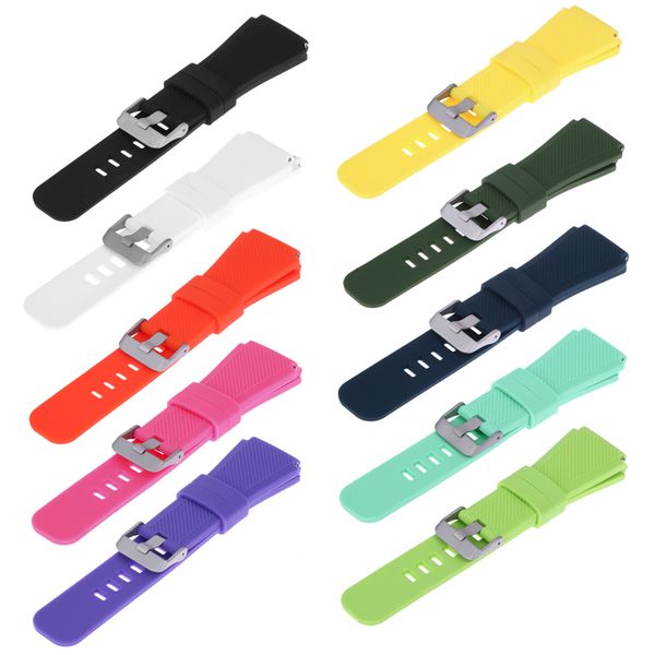 

10 colors 22cm length silicon watchband watch strap sports bracelet strap band for samsung gear s3 wristwatch replacement hot, Black;brown