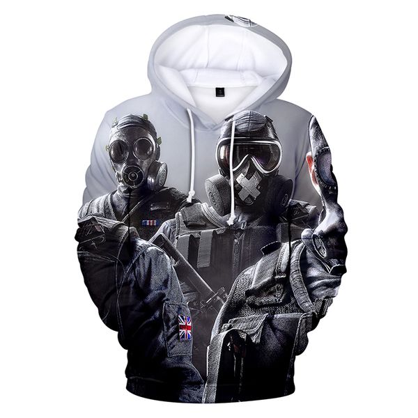 

latest 3d hoodies pullover rainbow six siege printed fashion men women hoodie hoody casual long sleeve 3d hooded sweatshirts top, Black