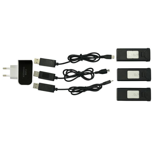 

3pcs visuo xs812 xs809s battles sharks battery charger set spare parts 3.85v 1800mah - eu plug