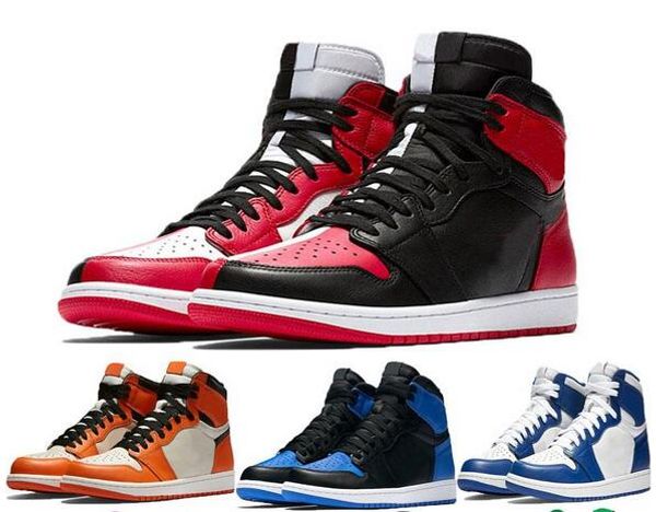 

2019 mens 1s pine green court purple chicago og 1 game royal blue basketball shoes backboard sports sneaker trainers size 5.5-13