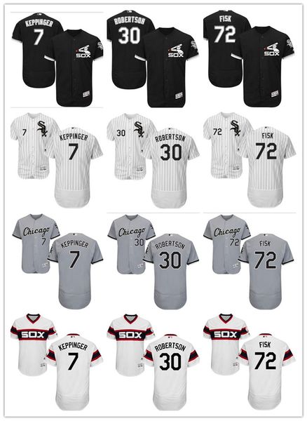 

custom men women youth majestic white sox jersey #30 david robertson 72 carlton fisk 7 jeff keppinger black white kids baseball jerseys, Blue;black