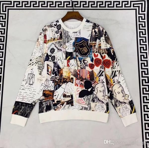 

2019 падают новому модные мужского дизайнер нового fahsion эскизного печать блузы прыгунов ~ китайского размера перемычка ~ высокого качеств, Black