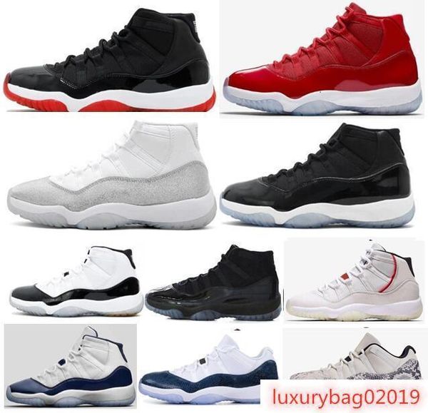 

new 2019 bred 11 11s metallic silver space jam 45 basketball shoes men midnight navy gamma blue platinum tint sneakers with box