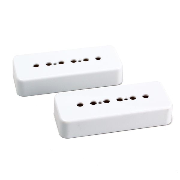 

white plastic p-90 soap bar pickup cover for gibson guitar humbucker pack of 2