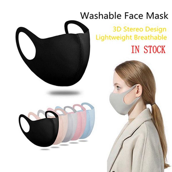 Máscara descartável com Máscaras Earloops Anti poeira lavável reutilizável boca com Individual Embalagem Ice Silk Cotton HHA1241