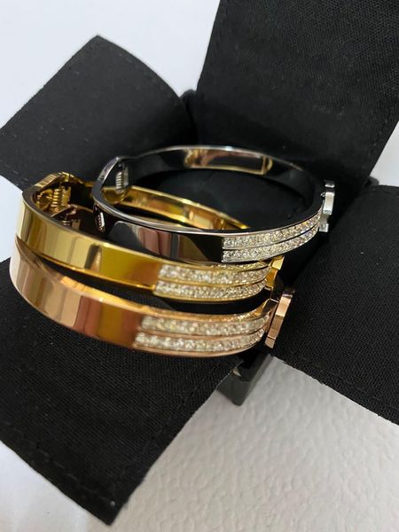 

with stamp and box designer bracelets bangle for mens and women engagement wedding luxury jewelry couples lover gift lz425, White