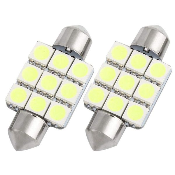 

uxcell 2 pcs 36mm white 9 led smd festoon dome light (pack of 2