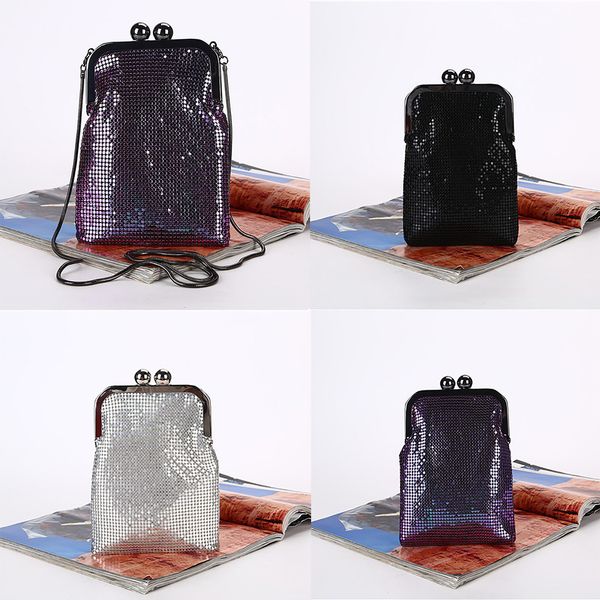 

2019 kkmhan new women creative sequin phone bag magic color chain evening bag shoulder cross dropshipping bolso mujer