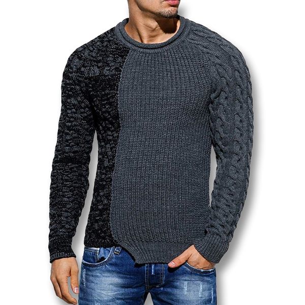 

isurvivor 2018 men winter autumn patchwork knitted sweaters knitwear pullovers hombre male casual fashion o neck sweaters men, White;black