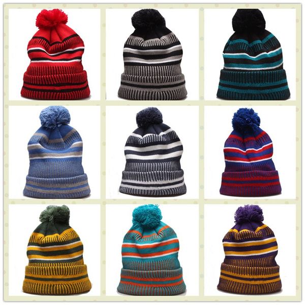 

2019 cotton port beanie men women winter hat knit hat pom pom football beanie
