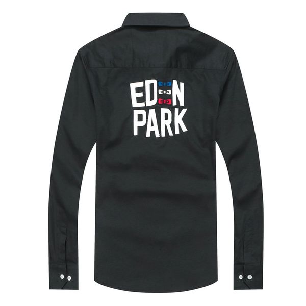 

eden park men dress shirts long sleeve printed men casual slim fit male social business shirt comfortable brand men clothes size -xxxl, White;black