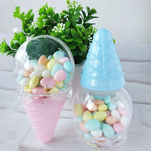 

gift wrap 12pcs halft clear ice cream shaped plastic candy treat box kids birthday baby shower party favor boxes decorations