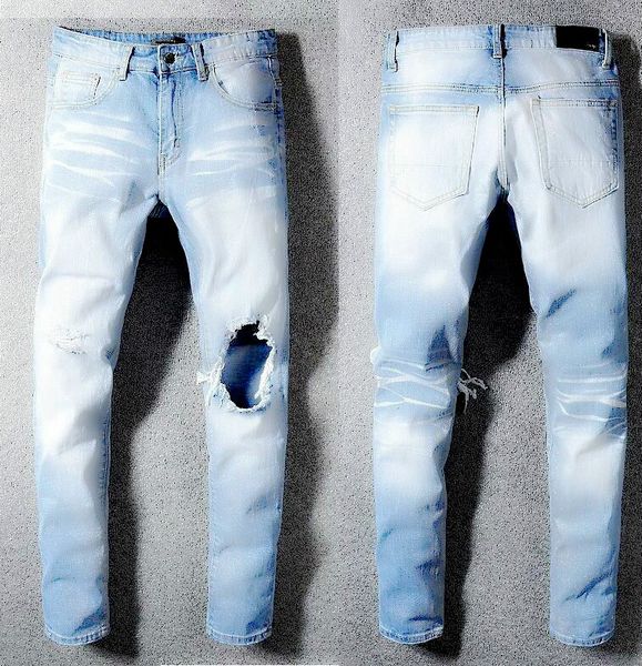 

luxury design jeans skinny brand motorcycle rider jeans fashion designer arn hip hop men's quality is very good designer, Blue