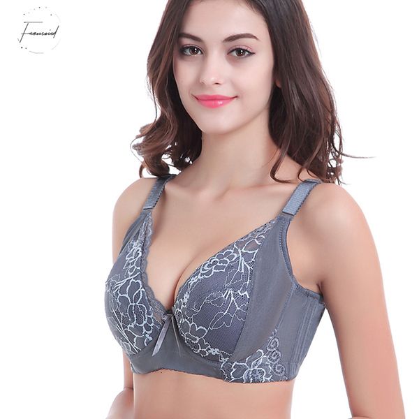 

горячие продажи плюс размер хлопок полный бюстгальтер шнурка женщин push up bras one piece сторона d thin d бюстгальтеры, Red;black