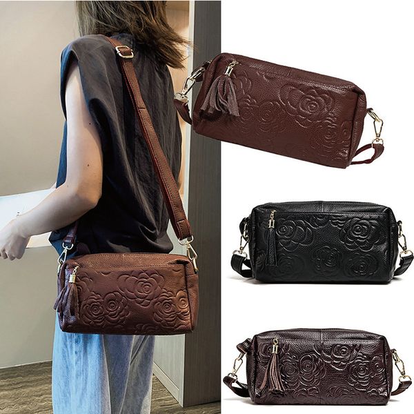 

genuine leather bag women messenger bags luxury handbags women bags designer small shoulder bag for women tassels crossbody bag mx200327