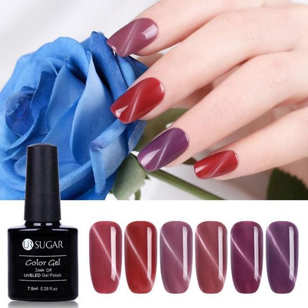 

ur sugar 7.5ml purple series 3d cat eye gel polish magnetic long lasting soak off uv gel varnish manicure gel lacquer