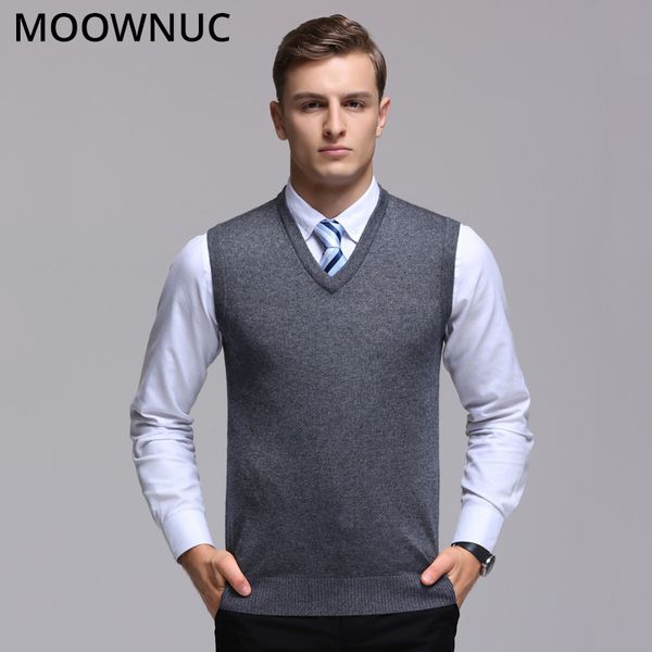 

men sweater sleeveless vest for men homme classic style fit fashion business casual male solid moownuc mwc keep warm v-neck 4xl, Black;white