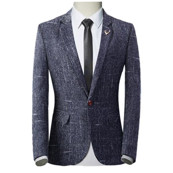 

new slim fit casual jacket cotton men blazer coats single button gray mens suit jacket 2019 autumn coat male suit jackets, White;black