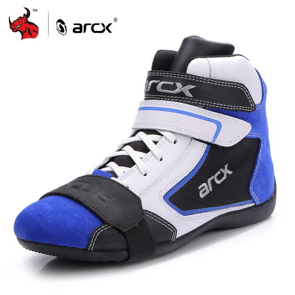 

arcx motorcycle boots men motorcycle shoes moto riding boots breathable four seasons motorbike ankle shoes blue motocross boot #