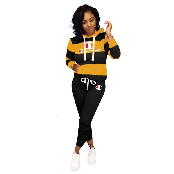 

вышивка чемпион полосатый пэчворк спортивные костюмы женские толстовки с капюшоном пуловер и брюки комплект из двух частей спортивные костюм, White