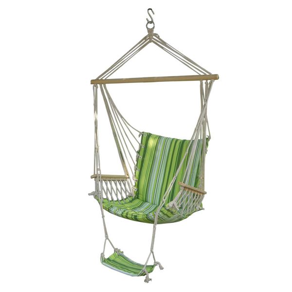 

portable garden hanging chair cotton rope swings seat hammock swinging wood outdoor indoor swing seat hammc chair with foot pad