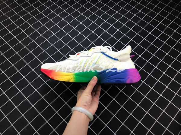 

2019 new ozweego pride rainbow sole summer mens running shoes for men women sports runner designer sneakers baskets trainers size 36-45