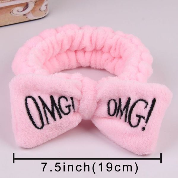 

лана 2020 новый omg письмо коралловый флис мыть лицо лук hairbands лана для женщин девушки повязки головные уборы ленты для волос тюрбан акс, Slivery;white