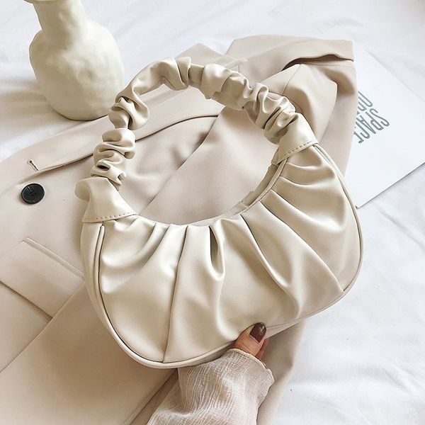 

new design small solid color pu leather shoulder bags for women 2020 fashion shoulder handbags female travel totes bags