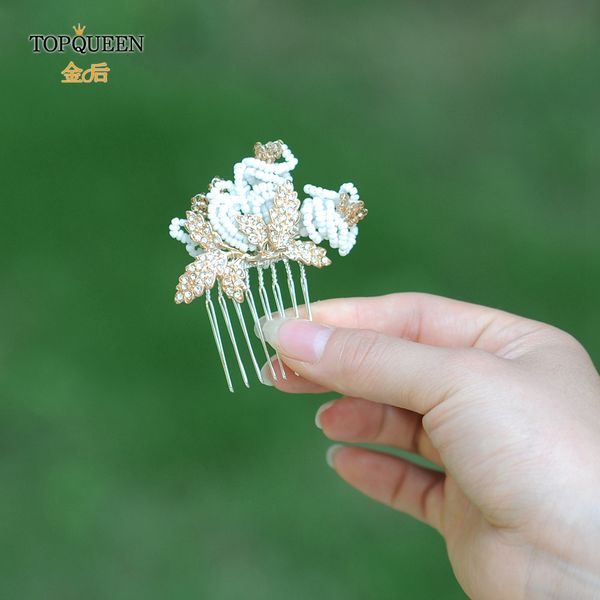 

ueen hp169 rose gold hair accessories vintage wedding comb for hair crystal comb burgundy for wedding head pieces