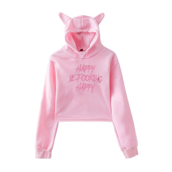 

2021 hop dominic harrison women women hip hoodies sweatshirt hooded cat ears new fashion print yungblud clothes wrhlo, Black