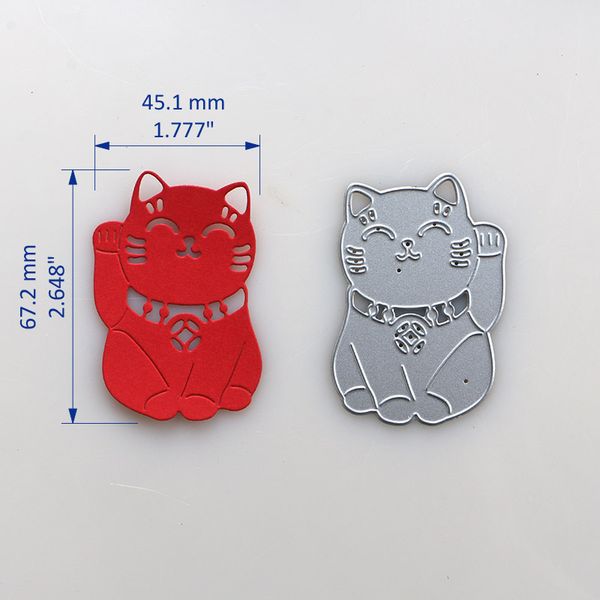 

duofen metal cutting dies 2019 new moneycat luck cat maneki neko stencil for diy papercraft projects scrapbook paper album
