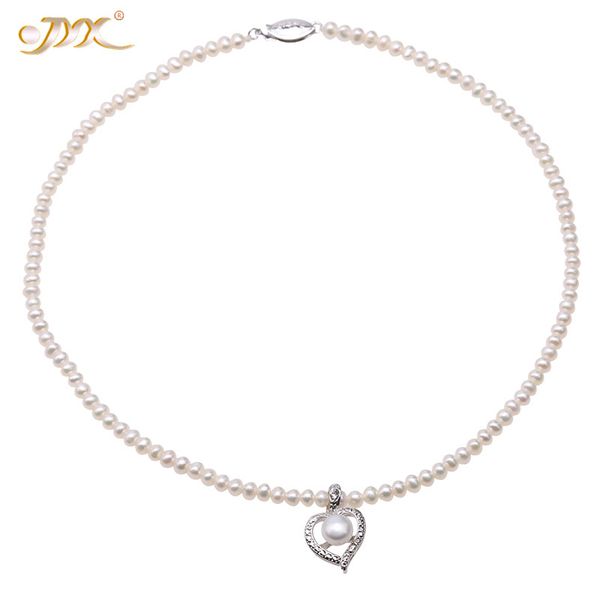 

jyx amazing charming white natural pearl pendant necklaces choker pearl necklace 4-5mm 100% freshwater necklace 16, Silver