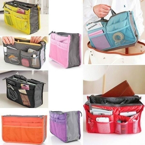 

closet organizer storage bag women multifunction travel cosmetic makeup insert pouch toiletry organizer handbag storage purse