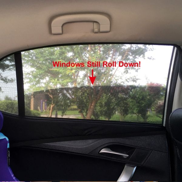 

2xcar window cover sunshade curtain uv protection shield visor mesh dust