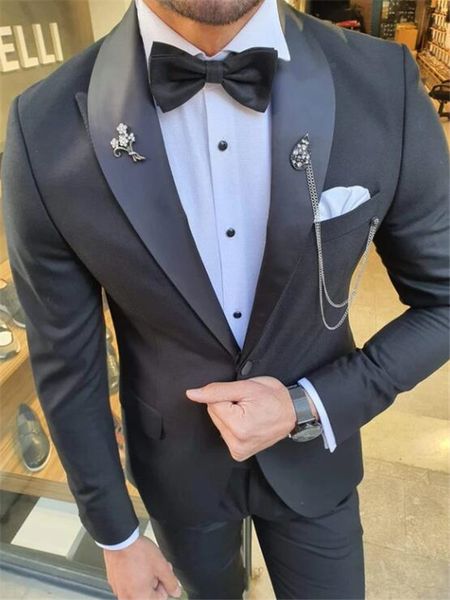 

black slim fit men suits 3 pieces shawl lapel evening party prom suit wedding tuxedos for men custom made, Black;gray