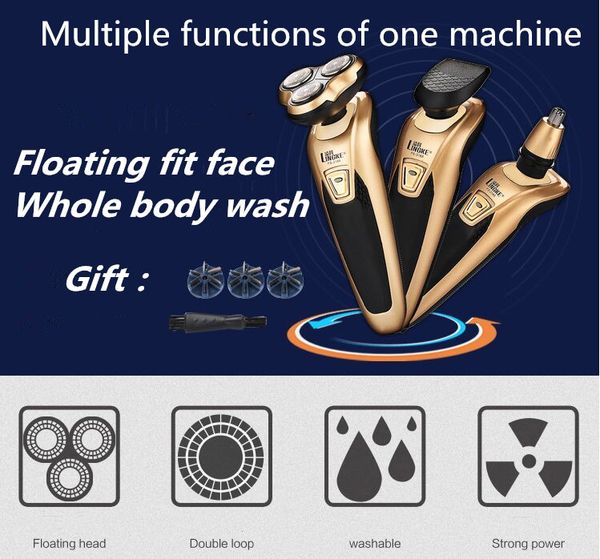 

multifunctional electric shaver three-in-one charging beard knife washing electric razor mane trimmer factory direct wholesale and retail