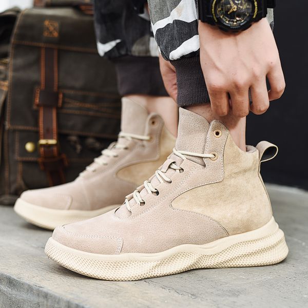 

winter mens leather boots waterproof boots footwear comfortable male casual erkek ayakkabi sneakers, Black