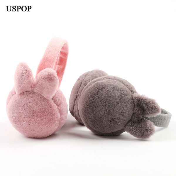 

uspop 2019 new earmuffs women ear earmuffs solid color collapsible earmuff female winter warm ear protector, Blue;gray