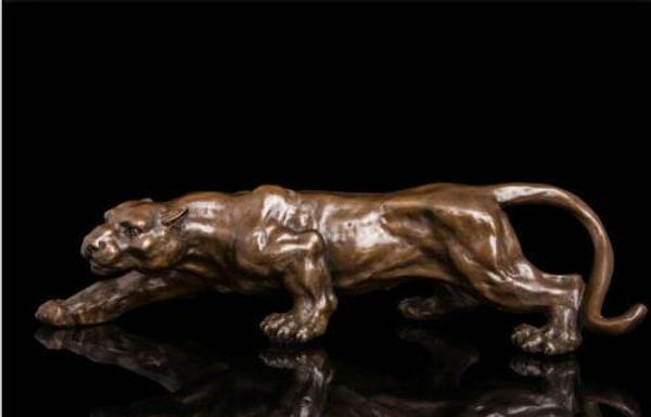 

art deco sculpture jaguar panther animal king of bronze statue++++ing, Blue;slivery