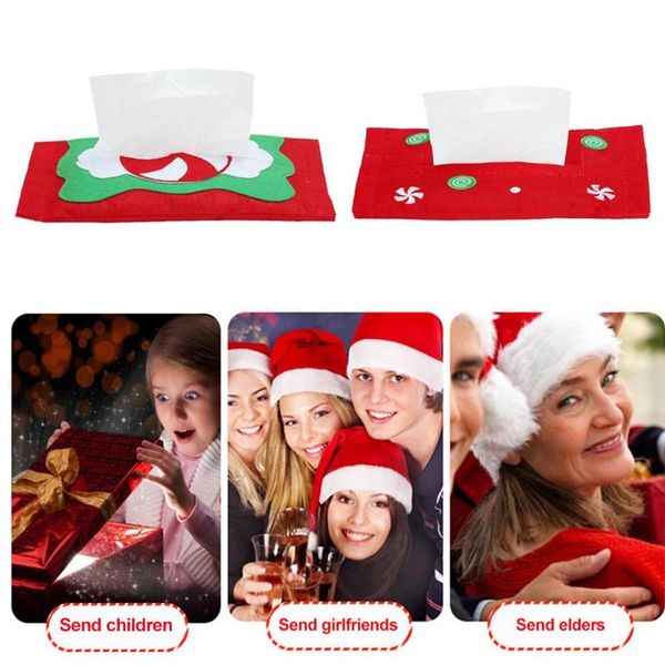 

new cute christmas candy tissue box healthy harmless environmentally friendly cover new year xmas dinner table holder decor