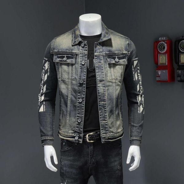 

spring autumn men's denim jacket mens trendy fashion bomber thin ripped denim jacket male cowboy jeans jackets 4xl, Black;brown