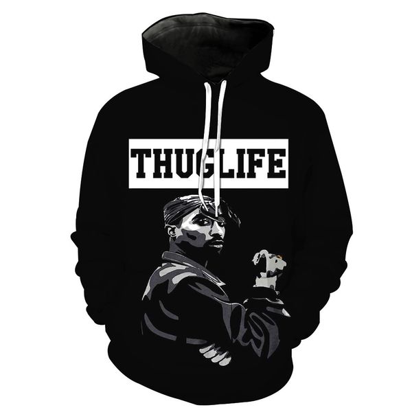 

3d dazzling cool printing male shallows hat male health clothing men's sweatshirts printing blouse hoodies, Black