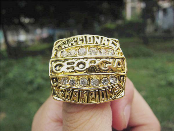 

1980 georgia bulldogs sec championship ring men fan souvenir promotional gifts wholesale 2019 drop shipping, Golden;silver
