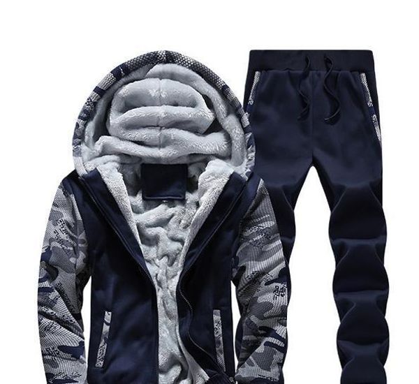 

mens designer tracksuits fashion casual two piece suits sport clothing mens luxury thick hooded jackets & trackpants set active clothes new, Gray